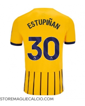 Brighton Pervis Estupinan #30 Maglia Gara Trasferta Repliche 2024-25 Maniche Corte